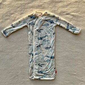 Magnetic Me Newborn 0-3m Whale Print Baby Sleep Sack Gown